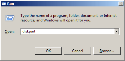 Open diskpart